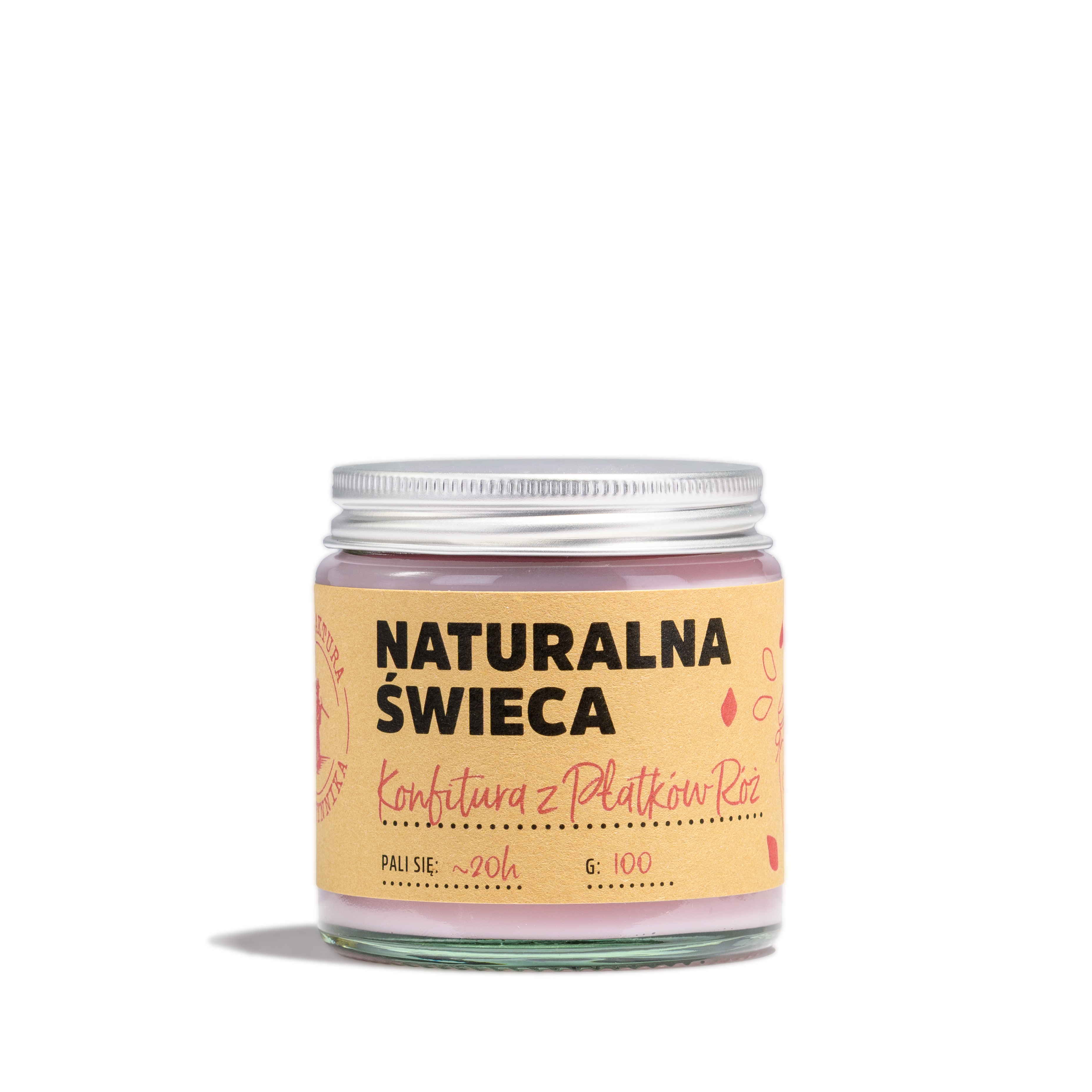 Naturalna Świeca Sojowa Konfitura z Płatków Róż